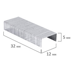 Скобы для степлера №24/<wbr/>6, 1000 штук, BRAUBERG, до 30 листов, 220950