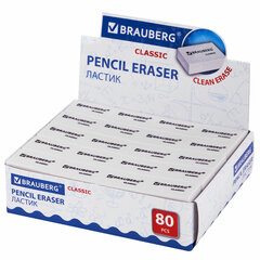 Ластик BRAUBERG &laquo;Classic&raquo;, 26&times;17&times;7 мм, белый, прямоугольный, 221033