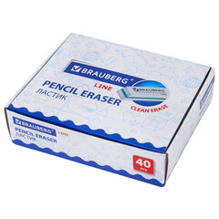 Ластик BRAUBERG &laquo;Line&raquo;, 57&times;18&times;8 мм, белый, прямоугольный, скошенные края, 221036