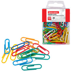 Изображение товара Скрепки BRAUBERG 28 мм цветные 100 шт в коробке