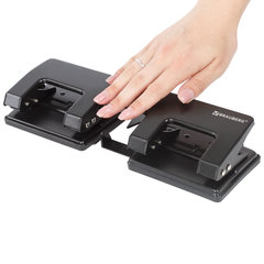 Дырокол металлический на 2-4 отверстия BRAUBERG &laquo;HL-4&raquo;, до 15 л., черный, 221160