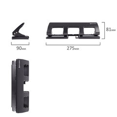 Дырокол металлический на 2-4 отверстия BRAUBERG &laquo;HL-4&raquo;, до 15 л., черный, 221160