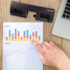 Дырокол металлический на 2-4 отверстия BRAUBERG &laquo;HL-4&raquo;, до 15 л., черный, 221160