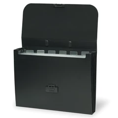 Папка-портфель пластиковая BRAUBERG &laquo;Energy&raquo; А4 (330&times;256&times;32 мм), 7 отделений, черная, 221204