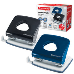 Дырокол металлический BRAUBERG &laquo;PN-100M&raquo;, до 30 листов, ассорти (синий/<wbr/>черный), 221277