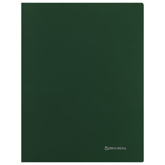 Папка с металлическим скоросшивателем и внутренним карманом BRAUBERG &laquo;Диагональ&raquo;, темно-зеленая, до 100 листов, 0,6 мм, 221354