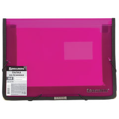 Папка на резинках BRAUBERG, широкая, А4, 330&times;240 мм, ассорти, до 500 листов, 0,6 мм, 221368