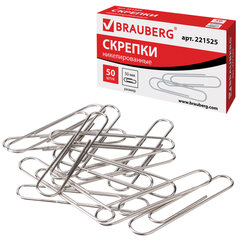 Изображение товара Скрепки большие 50 мм BRAUBERG никелированные 50 шт.