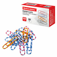 Изображение товара Скрепки BRAUBERG 28 мм цветные, 100 шт в картонной коробке