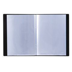 Папка 10 вкладышей BRAUBERG стандарт, черная, 0,6 мм, 221592