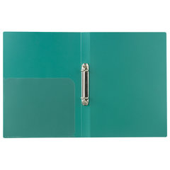 Папка на 2 кольцах BRAUBERG &laquo;Стандарт&raquo;, 25 мм, зеленая, до 170 листов, 0,8 мм, 221613