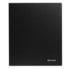 Папка на 2 кольцах BRAUBERG &laquo;Стандарт&raquo;, 40 мм, черная, до 300 листов, 0,9 мм, 221618