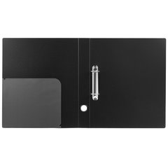 Папка на 2 кольцах BRAUBERG &laquo;Стандарт&raquo;, 40 мм, черная, до 300 листов, 0,9 мм, 221618