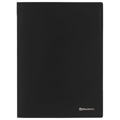 Папка с металлическим скоросшивателем BRAUBERG стандарт, черная, до 100 листов, 0,6 мм, 221634