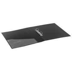 Папка на 2 кольцах BRAUBERG &laquo;Contract&raquo;, 35 мм, черная, до 270 листов, 0,9 мм, 221791