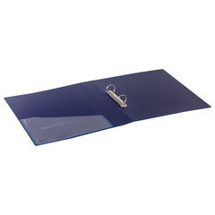 Папка на 2 кольцах BRAUBERG &laquo;Contract&raquo;, 35 мм, синяя, до 270 листов, 0,9 мм, 221792