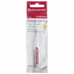 Ручка-корректор BRAUBERG &laquo;Standard&raquo;, 7 мл, металлический наконечник, в упаковке с подвесом, 222058