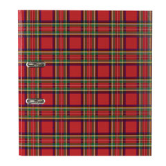 Папка-регистратор BRAUBERG, ламинированная, 75 мм, шотландка, 222074