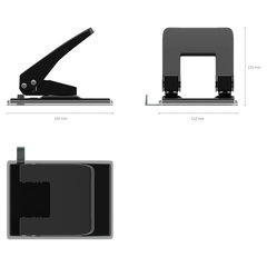 Дырокол металлический ERICH KRAUSE &laquo;Quadro&raquo;, до 40 листов, черный, 4669