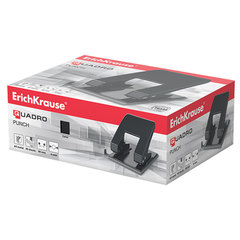 Дырокол металлический ERICH KRAUSE &laquo;Quadro&raquo;, до 40 листов, черный, 4669