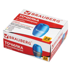 Точилка BRAUBERG &laquo;Diamond&raquo;, с контейнером, овальная, в дисплее, ассорти, 222491
