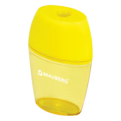 Точилка BRAUBERG &laquo;Diamond&raquo;, с контейнером, овальная, в дисплее, ассорти, 222491