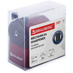 Точилка механическая BRAUBERG &laquo;JET&raquo;, металлический механизм, черный/<wbr/>бордовый, 222517
