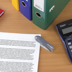 Степлер №10 BRAUBERG &laquo;Original&raquo;, до 12 листов, с антистеплером, серый, 222531