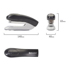 Степлер №24/<wbr/>6, 26/<wbr/>6 BRAUBERG &laquo;Original&raquo;, до 25 листов, черный, 222533