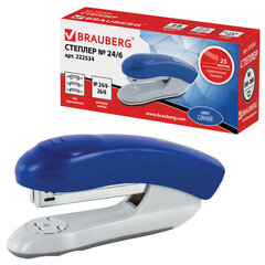 Степлер №24/<wbr/>6, 26/<wbr/>6 BRAUBERG &laquo;Original&raquo;, до 25 листов, синий, 222534