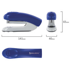 Степлер №24/<wbr/>6, 26/<wbr/>6 BRAUBERG &laquo;Original&raquo;, до 25 листов, синий, 222534