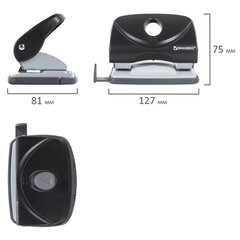 Дырокол BRAUBERG &laquo;Original&raquo;, до 20 листов, черный, 222539