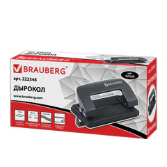 Дырокол металлический BRAUBERG &laquo;Classic&raquo;, до 10 листов, черный, 222548