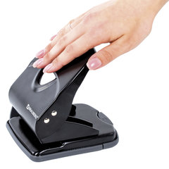 Дырокол металлический BRAUBERG &laquo;Universal+&raquo;, до 35 листов, ассорти (синий/<wbr/>черный), 222784