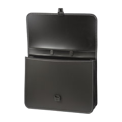 Папка-портфель пластиковая BRAUBERG &laquo;КОНСУЛ&raquo; А4 (370&times;280&times;120 мм), 2 отделения, фактура &laquo;бисер&raquo;, черная, 223079