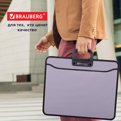 Папка-портфель пластиковая БОЛЬШОГО ФОРМАТА BRAUBERG &laquo;ПОРТФОЛИО&raquo;, А3 (470&times;380&times;130 мм), 3 отделения, серая, 223080