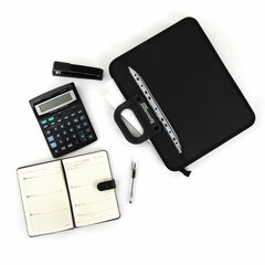 Папка-портфель пластиковая BRAUBERG &laquo;ПРЕМЬЕР&raquo; А4 (390&times;315&times;120 мм) 3 отделения, фактура &laquo;бисер&raquo;, черная, 223082