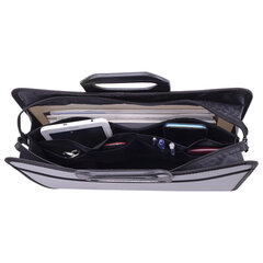 Папка-портфель пластиковая BRAUBERG ПРЕМЬЕР А4 (390&times;315&times;120 мм), 3 отделения, фактура &laquo;бисер&raquo;, серая, 223083