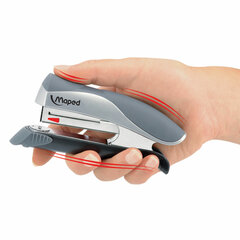 Степлер №24/<wbr/>6, 26/<wbr/>6 MAPED &laquo;Ergologic&raquo;, до 25 листов, с контейнером для скоб, серебристо-бирюзовый, 352513