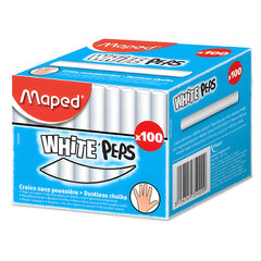 Мел белый MAPED (Франция) &laquo;White'Peps&raquo;, АНТИПЫЛЬ, НАБОР 100 шт., круглый, 935020