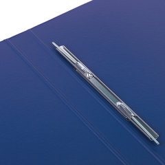 Папка с металлическим пружинным скоросшивателем BRAUBERG, картон/<wbr/>ПВХ, 35 мм, синяя, до 290 листов, 223187