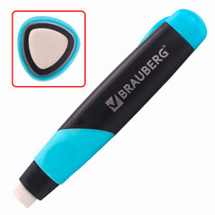 Ластик выдвижной BRAUBERG &laquo;REWIND&raquo;, 112&times;21&times;24 мм, белый, пластиковый держатель ассорти, 223593