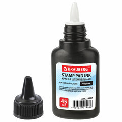 Краска штемпельная BRAUBERG, черная, 45 мл, на водной основе, 223597