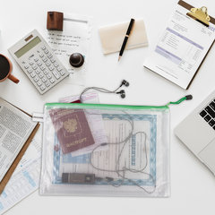 Папка-конверт на молнии А4 (335&times;243 мм), молния ассорти, ПВХ, сетка, прозрачная, 0,2 мм, BRAUBERG &laquo;Segment&raquo;, 223886