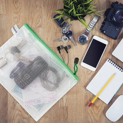 Папка-конверт на молнии МАЛЫЙ ФОРМАТ (238&times;180 мм) А5, молния ассорти, ПВХ, прозрачная, BRAUBERG &laquo;Segment&raquo;, 223887