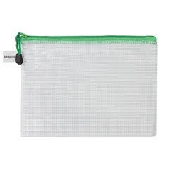 Папка-конверт на молнии МАЛЫЙ ФОРМАТ (238&times;180 мм) А5, молния ассорти, ПВХ, прозрачная, BRAUBERG &laquo;Segment&raquo;, 223887