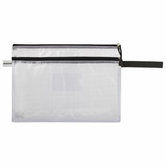 Папка-конверт на молнии А4 (335&times;243 мм), 2 отделения, ПВХ, прозрачная, 0,3 мм, BRAUBERG &laquo;Solid&raquo;, 223889