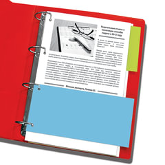 Разделители листов (полосы 240&times;105 мм) картонные, КОМПЛЕКТ 100 штук, голубые, BRAUBERG, 223973