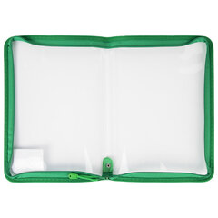 Папка на молнии пластиковая BRAUBERG &laquo;Диагональ&raquo;, А4, 325&times;230 мм, прозрачная, молния ассорти, 224052