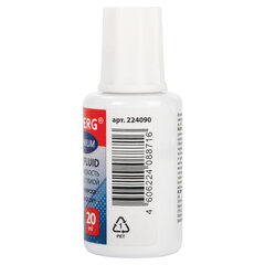 Корректирующая жидкость BRAUBERG &laquo;Premium&raquo; быстросохнущая, 20 мл, с губчатым аппликатором, 224090